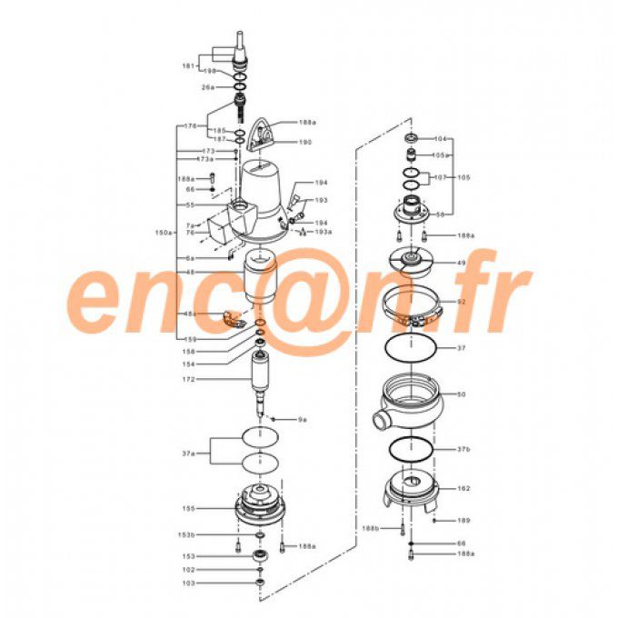 Garniture mécanique pour pompe Grundfos EF 30.50