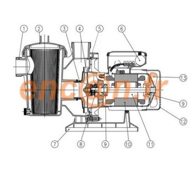Pièces détachées de pompe de filtration piscine SPID'O PC800 - 2962 - Joint de corps