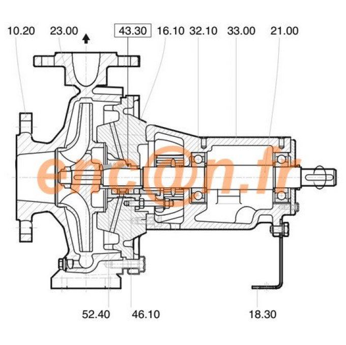 Garniture mécanique standard de pompe Salmson NOS 100/250-45-2-12