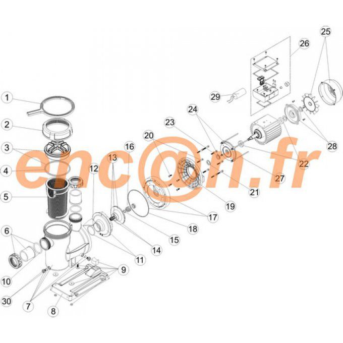 Pièces détachées de pompe ASTRAL POOL Alaska Plus 4405011112