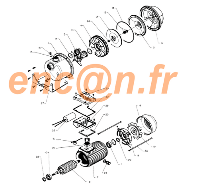 Pièces détachées de pompe surpresseur FLYGT JETS, JETSM, JETSM(S) - joint de corps