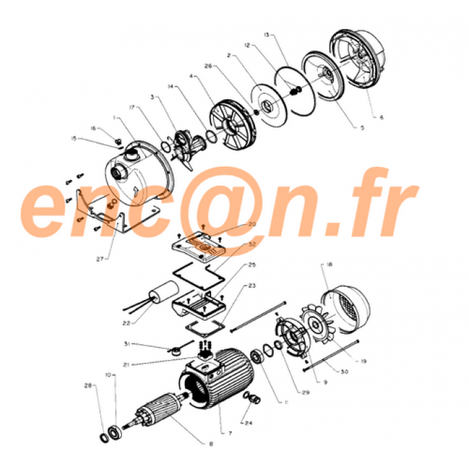 Pièces détachées de pompe surpresseur SG et SGM