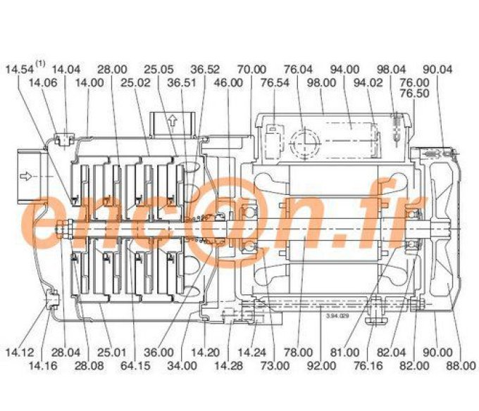 Pièces détachées de pompe surpresseur Calpeda MXH et MXHM série 2-4-8-16 spécial brasserie