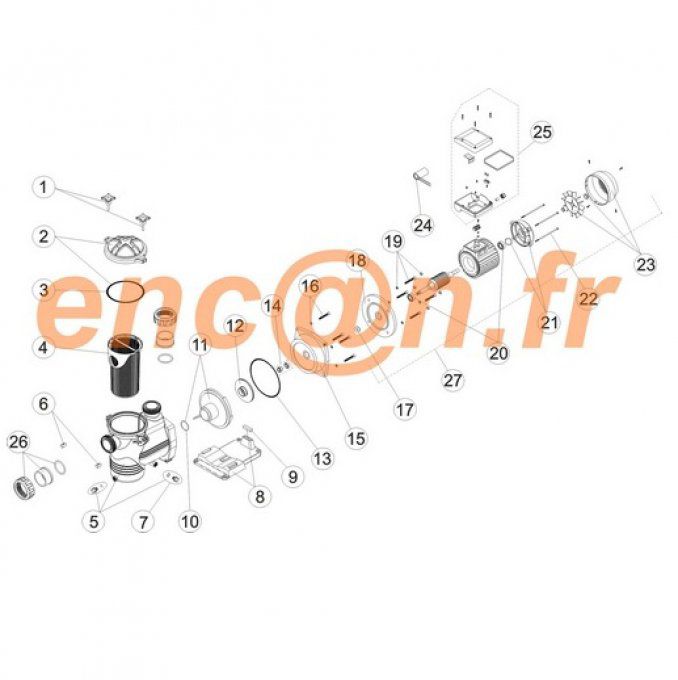 Pièces détachées de pompe de piscine DEXTON CSP-10001 & CSP-15001