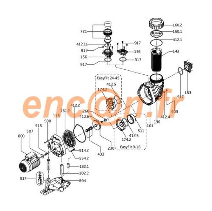 Pièces détachées de pompe AQUA TECHNIX Aqua Master Ref : 2901441210