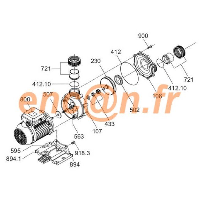 Pièces détachées de pompe Speck BADU 44 - 45 - 46 - 47 (2920.143.320-2920.143.310-2920.143.315)