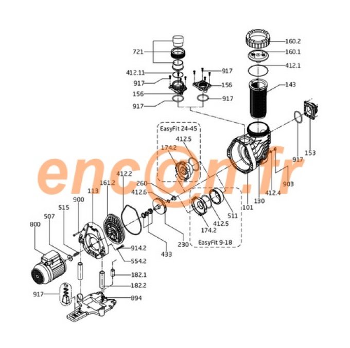 Pièces détachées de pompe Speck BADU EASYFIT - 2921141210