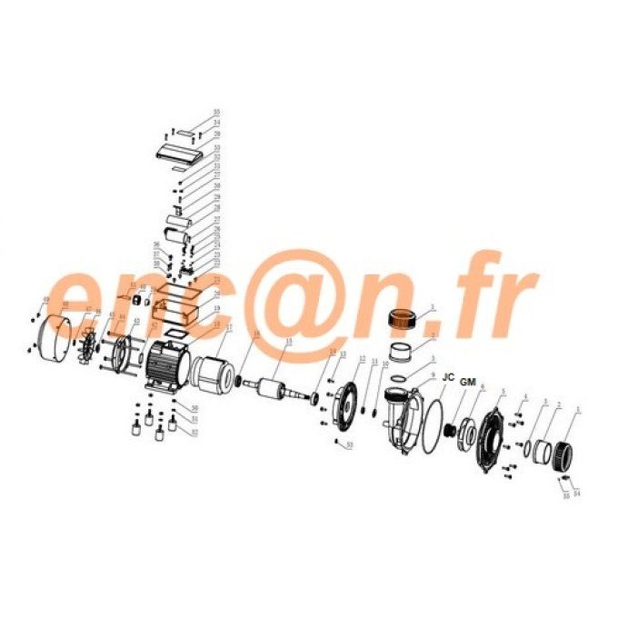 Pièces détachées de pompe ACIS VIPool SOLUBLOC 10 - 20 et Bi-Vitesse - ref. A-OR-164-4