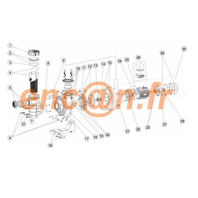 Pièces détachées de pompe ASTRALPOOL KIVU de 3 à 5,5 CV (4405010577)