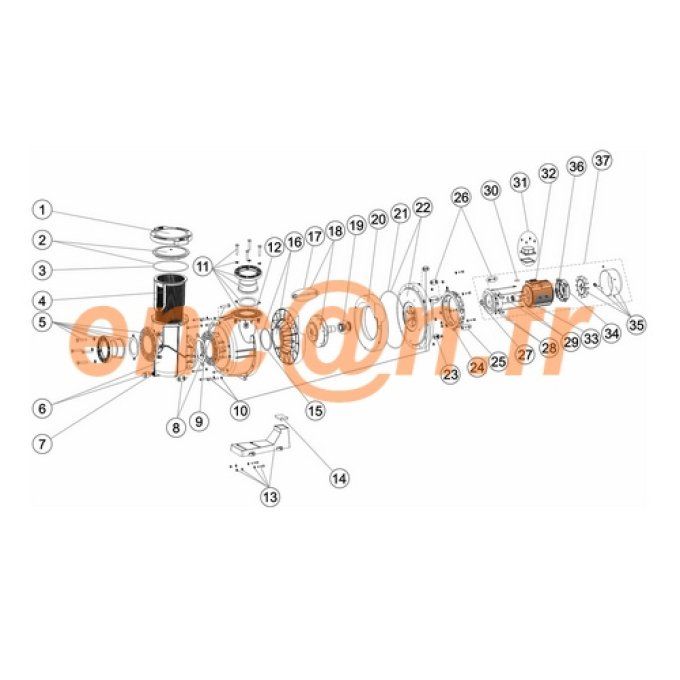 Pièces détachées de pompe ASTRALPOOL KIVU de 7,5 à 15 CV (4405010299)