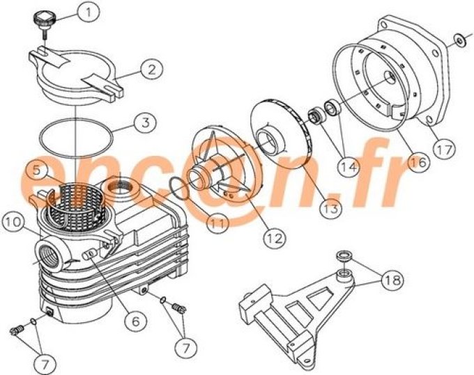 Pièces détachées de pompe FIBERPOOL série TT (Joint de couvercle de préfiltre)