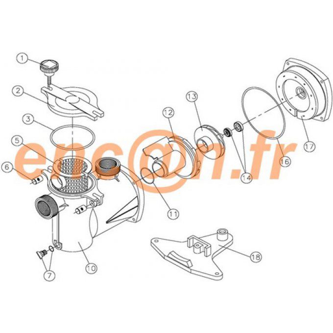 Pièces détachées de pompe  KRIPSOL NINFA (RNK 200.A - RPUM1415.00R - 50114150000)