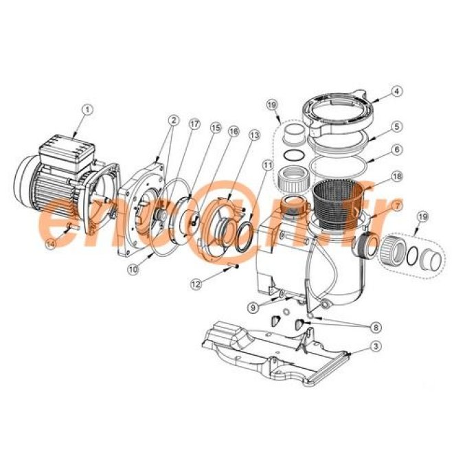 Pièce détachée de pompe Sta-Rite SUPERMAX S5P1R de 0.37 kW à 1.1 kW (R154492)