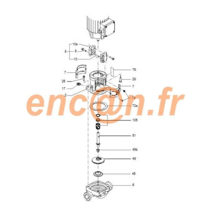 Pièces détachées de circulateur Grundfos TP type BQBE - 99345190 (kit : 99248425)
