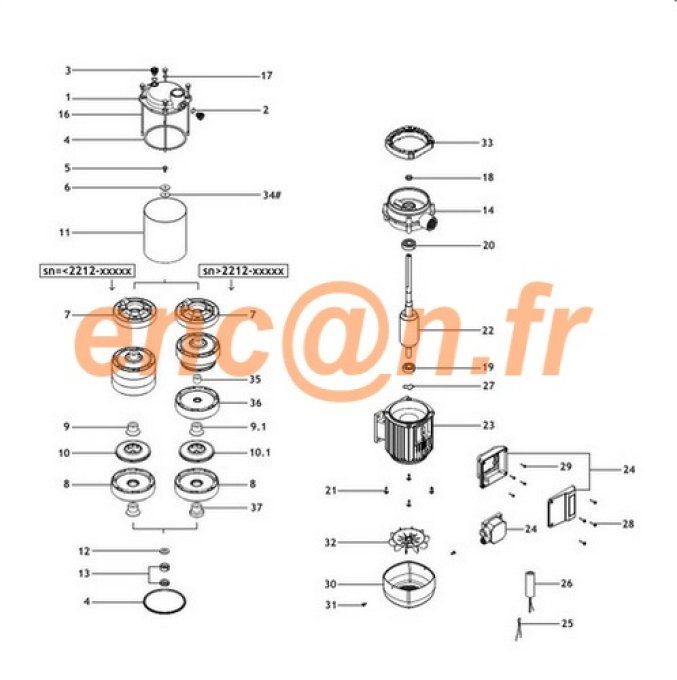 Pièces détachées de pompe Guinard ASPRI 25 (8000074580)