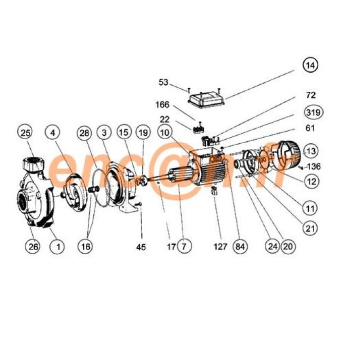 Pièces détachées de pompe DAB K 36/200 (838202)
