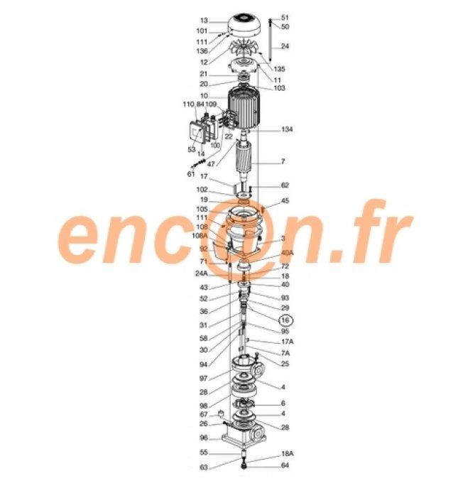 Pièces détachées de pompe DAB KV40 série 2 - 3 - 4 - 5 (838060)