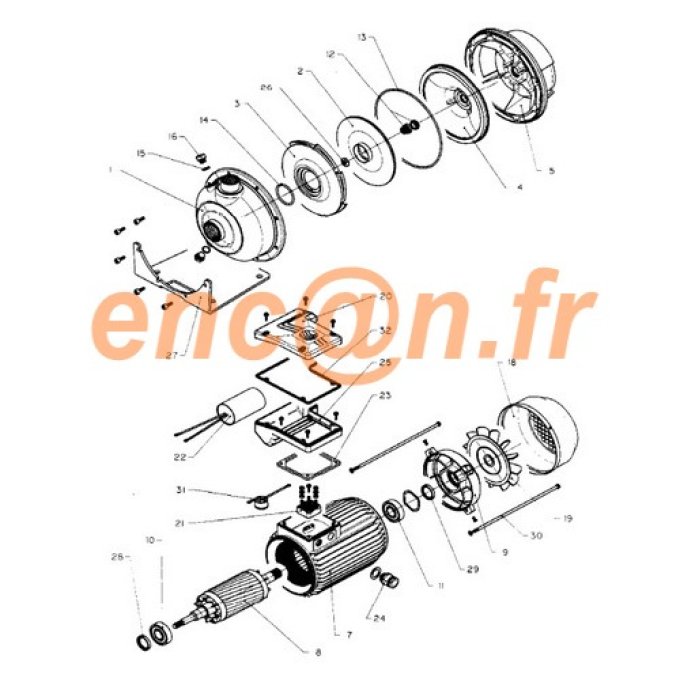 Pièces détachées de pompe Lowara CIE et CIEM - KL01AEN