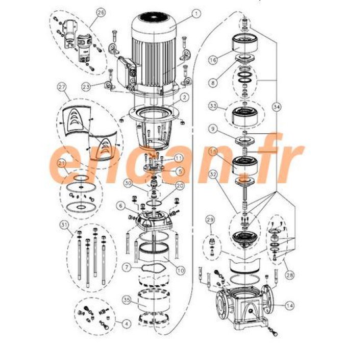 Kit garniture mécanique de pompe LOWARA e-SV 33-46-66-92-125 (KL01AC2)