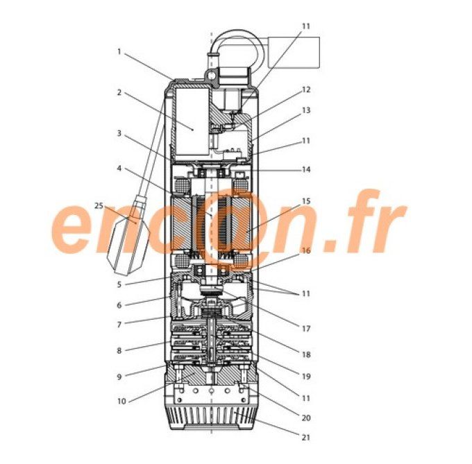 Pièces détachées de pompe Lowara SCUBA série 1SC - 3SC - 5SC et 8SC (kit KL01AHT)