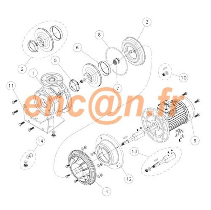 Pièces détachées de pompe Lowara série SH et ESH (KL01AKL)