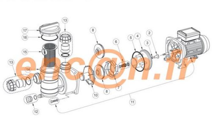 Pièces détachées de pompe IrriPool Calita de 0.5 CV à 1 CV