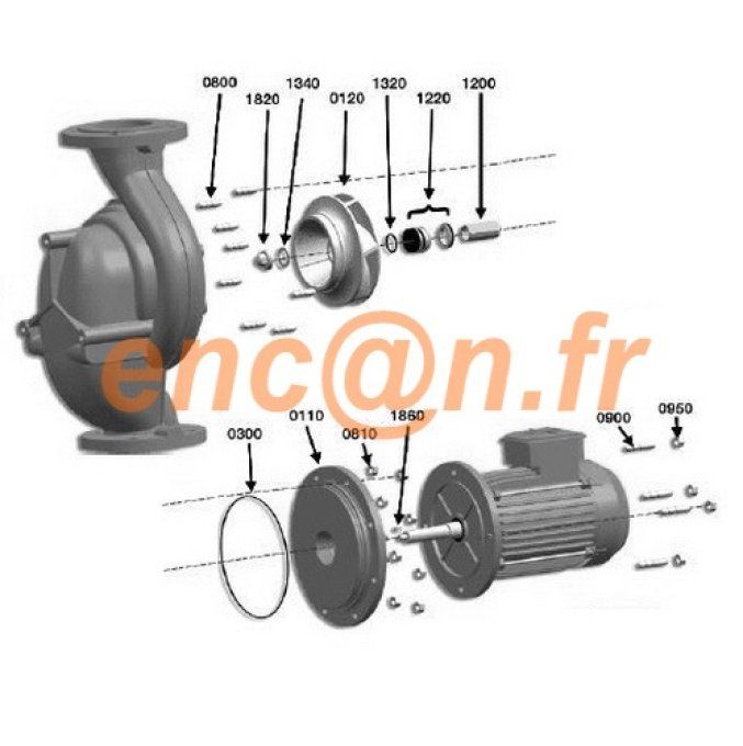 Pièces détachées de circulateur SPX Johnson CombiLine CL 65-160 - 0,75KW (2.50186.11)