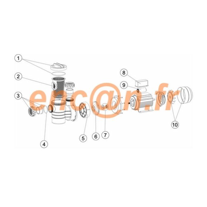 Pièces détachées de pompe de filtration piscine Gré P-XPERT 12/14/16 Ref. M00601/M00602/M00603