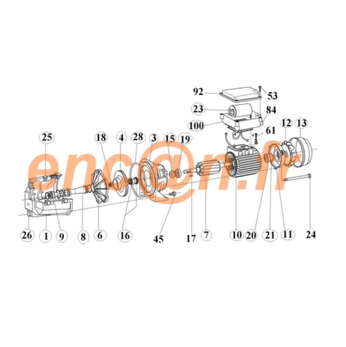 Pièces détachées de pompe surpresseur DAB JET 100 (838130 + 844450)