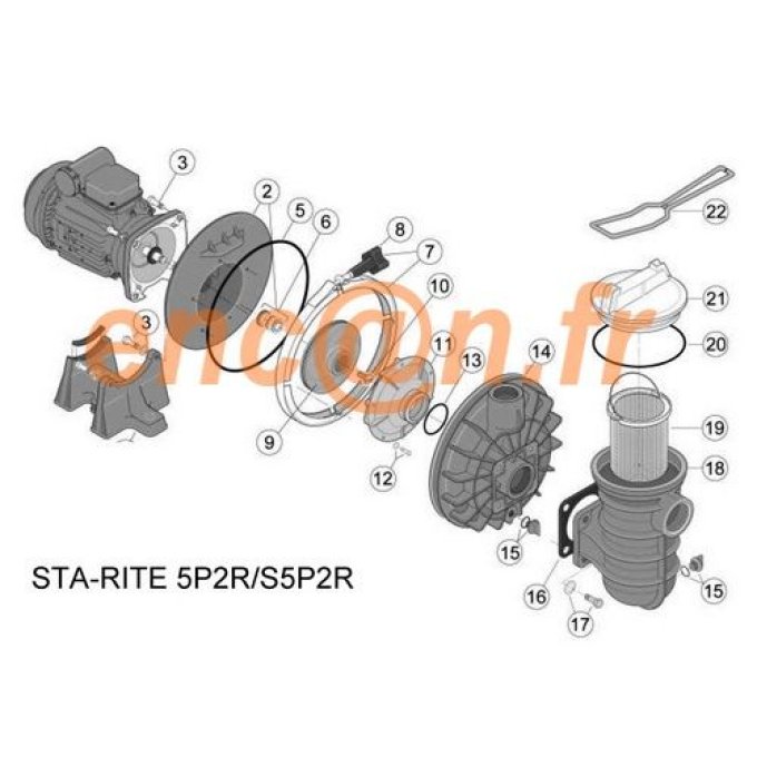 Pièces détachées de pompe Sta-Rite 5P2R et S5P2R (RU9226 ou U9-226)