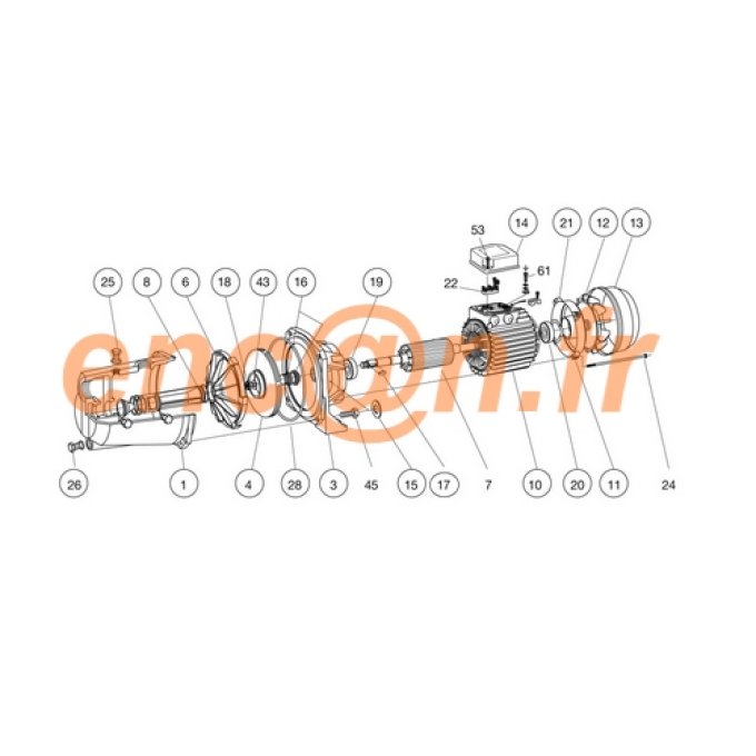 Pièces détachées de pompe surpresseur Fluxe JTF150 et GF150/36