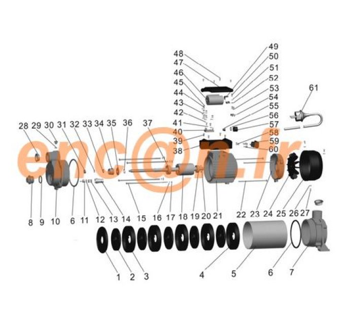 Pièces détachées de pompe surpresseur IrriPool - IrriJardin P1500-S