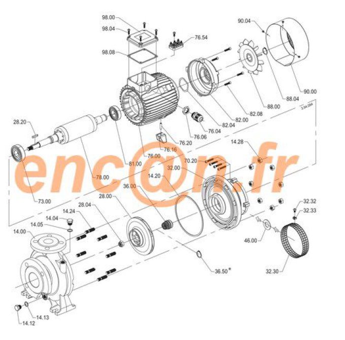 Garniture mécanique Calpeda NM 40/16AE - exécution spéciale - X7X72Z7