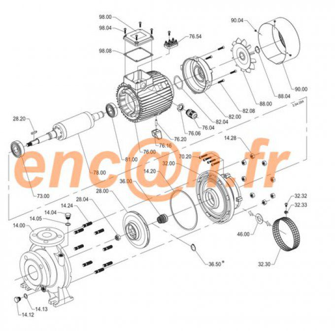 Pièces détachées pompe Calpeda NM 40 - (16006030000-16006040000-16006060000-16006080000-16005340000)