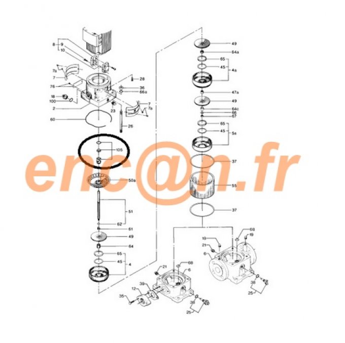 Pièces détachées de surpresseur Grundfos CR 4 et CRN 4 - (405096, 405097, 405348, et 405347)