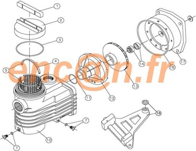 Pièces détachées de pompe FIBERPOOL série TR (TR33 - TR50 - TR75 - TR100)