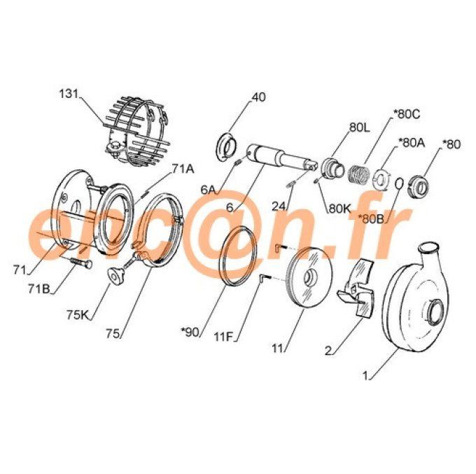 Garniture mécanique simple de type 'D' de pompe Tri-Clover C216 (ou Tri-Flo C216) - 481300