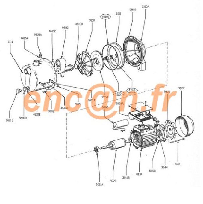 Kit garniture mécanique et joint de corps de pompe Salmson Starjet Inox et Hydromini Starjet Inox