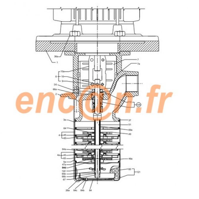 Pièces détachées de pompe Grundfos MTR 1 - MTRE 1 - MTR 1s - MTRE 1s (96455085 HUUV - 96455084 HUUE)