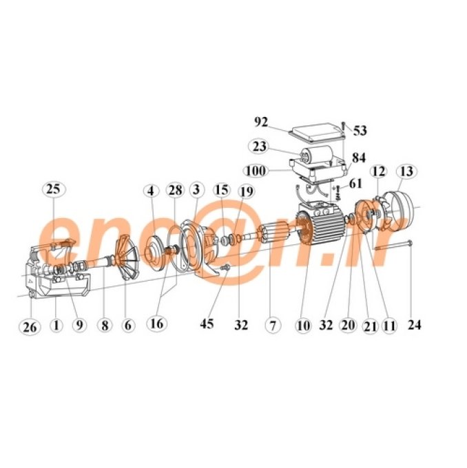 Pièces détachées de pompe surpresseur DAB JET 61 et 81 - 844450