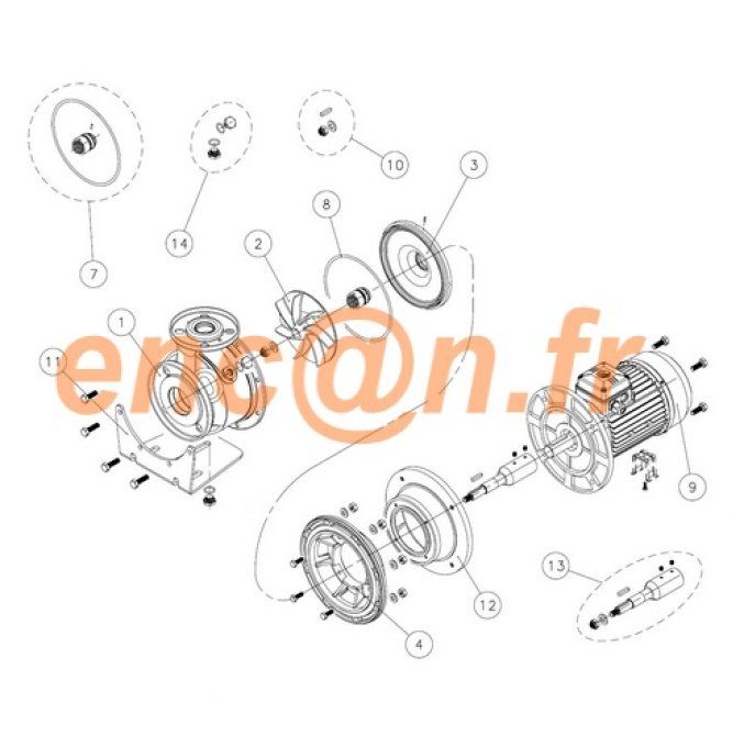 Kit étanchéité de pompe Lowara SHOS 40-125/22/D Code 104527150XZB