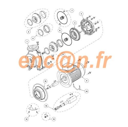 Kit étanchéité de pompe Lowara NSCS 65-250/55/P45VCBW