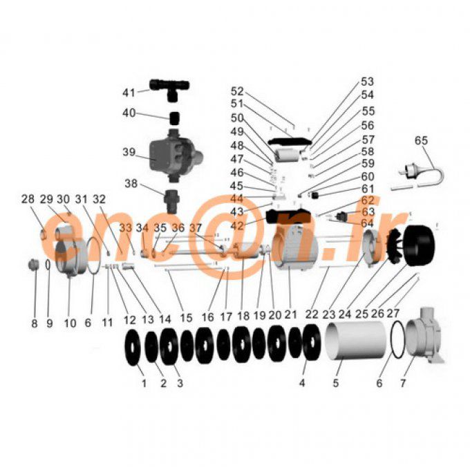 Pièces détachées de pompe surpresseur  STERWINS 1300 JET AUTO 5I-3 -  70659064