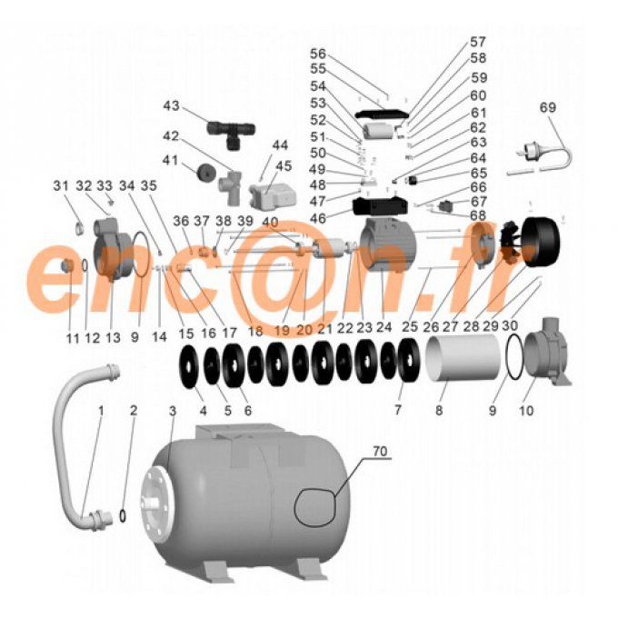 Pièces détachées de surpresseur STERWINS 1300 WT 50 SM5i-3 - 70659155