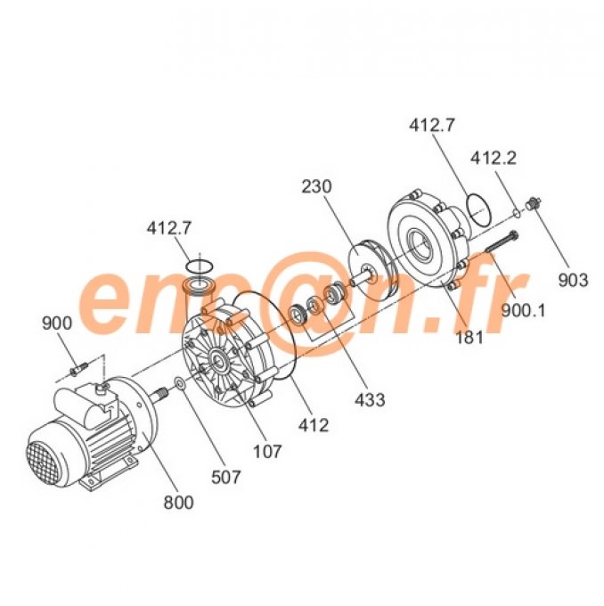 Pièces détachées de pompe Waterair P110 (SPECK PUMPEN, 21-40/54H G We, 46424, 103733)