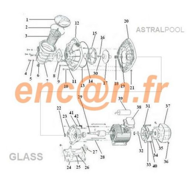 Garniture mécanique de pompe ASTRAL GLASS ancienne version