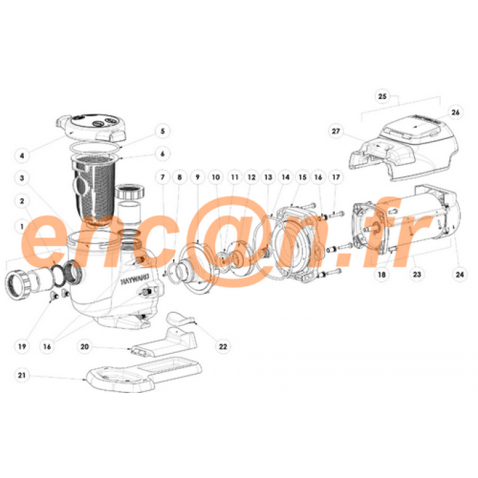 Pièces détachées (obturateur) de pompe HAYWARD Ecostar - SPX3200SA