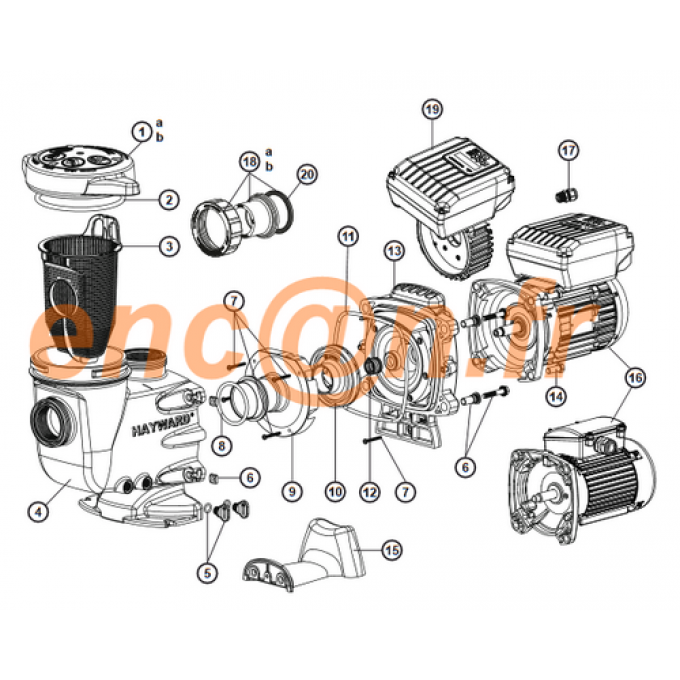 Pièces détachées (obturateur) de pompe HAYWARD Max Flo 2 (SPX2700SA)