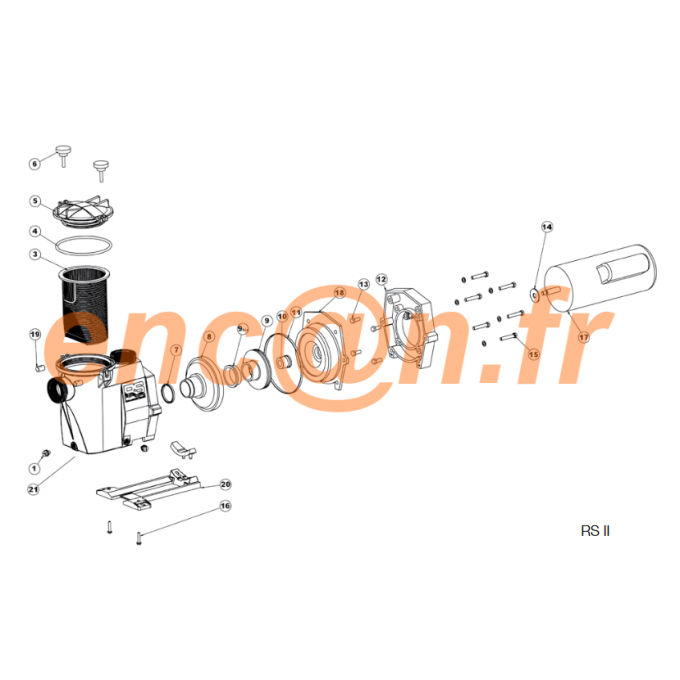 Pièces détachées (obturateur) de pompe HAYWARD RS II - SPX1600Z2