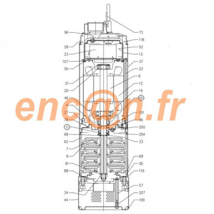 Pièces détachées de pompe EBARA IDROGO (364500021/EB - 990007042)